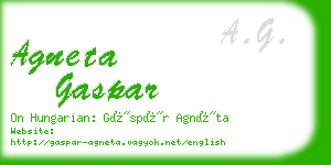 agneta gaspar business card